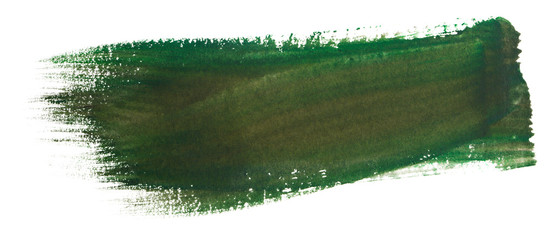 green spot of paint, brush strokes