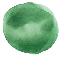 green spot watercolor paint circle