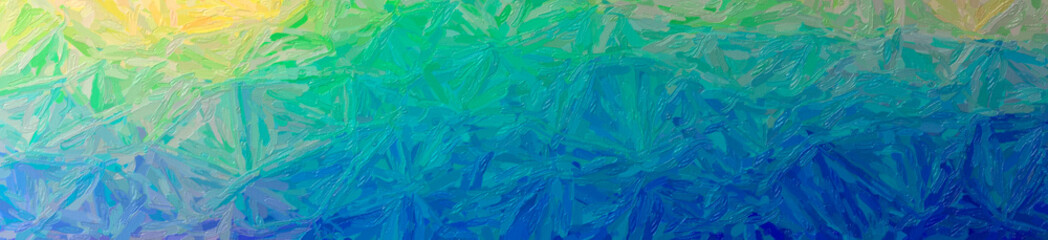 Fototapeta premium Abstract illustration of blue and green Large Color Variation Impasto background