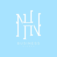 line art vector of letters NH, HN