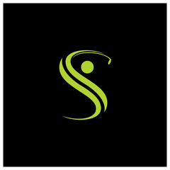 Letter S logo golf icon design template elements