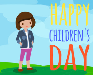 Happy children's day background, vector illustration 
