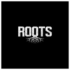 words root in the form of root logo vector illustration