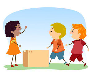 Stickman Kids Social Skills Help Illustration