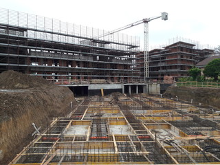 Cantiere edile - tutto pronto per il getto del cemento