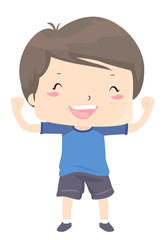 Kid Boy Adjective Able Strong Happy Illustration