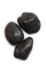 Pile stones on white background