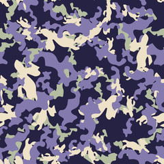 UFO camouflage of various shades of green, beige and violet colors