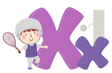 Kid Boy Xare Sport Alphabet Illustration