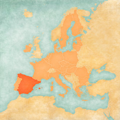Map of European Union - Spain