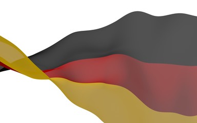 Flag of Germany. Wide format 3D illustration. State symbol of the Federal Republic of Germany. 3D rendering