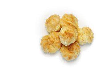 eclairs vanilla on the white background.