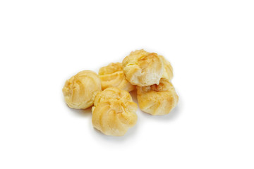 eclairs vanilla on the white background.