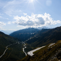 View of Grimsel pass from Furka pass