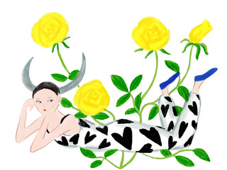 Illustration of women representing Taurus astrological sign