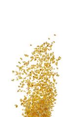 Flying prepared popcorn isolated on the white background,