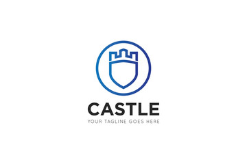 Castle logo and icon vector illustration design template