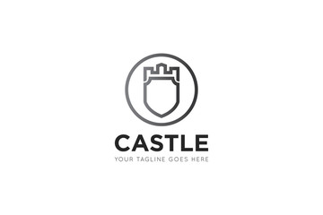 Castle logo and icon vector illustration design template