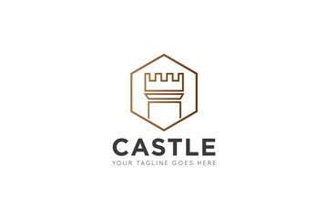 Castle logo and icon vector illustration design template