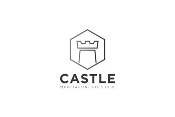 Fototapeta premium Castle logo and icon vector illustration design template