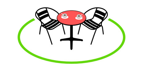 Fototapeta premium distance entre les tables de restaurant covid