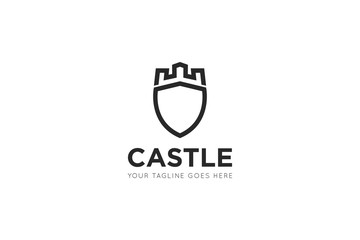 Castle logo and icon vector illustration design template