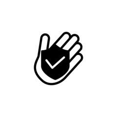 Insurance vector icon in black solid flat design icon isolated on white background