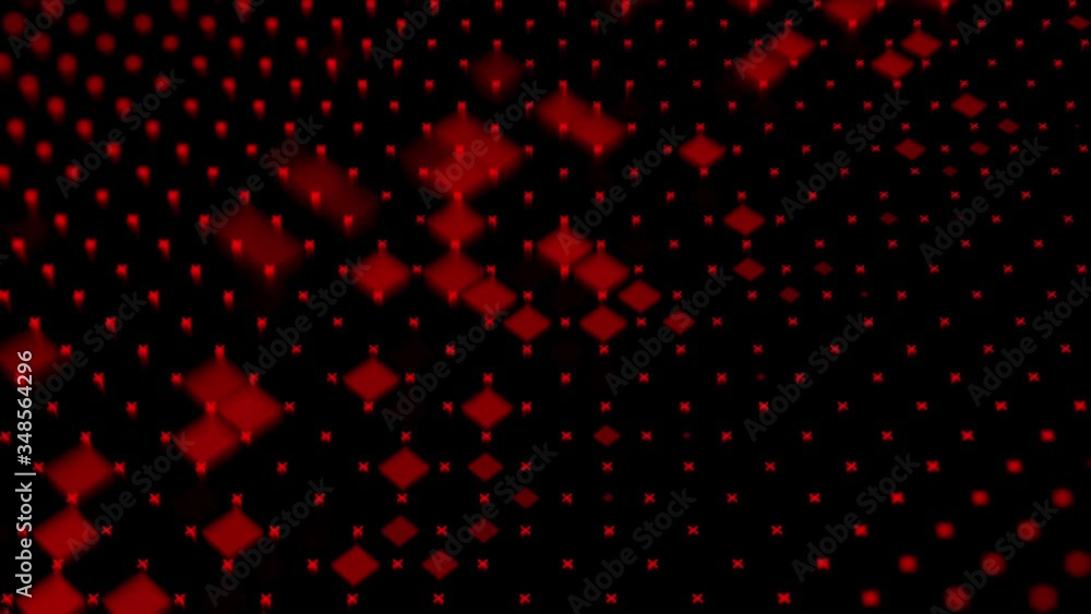 Poster abstract mosiac motion, geometric pattern. animation. colorful squares and tiny crosses appear in ma