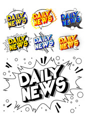Daily News - Comic book style word on abstract background.