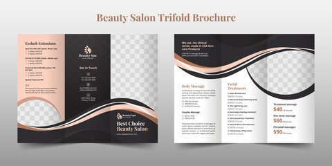 Creative Beauty Spa Women Salon Trifold Brochure Template Design