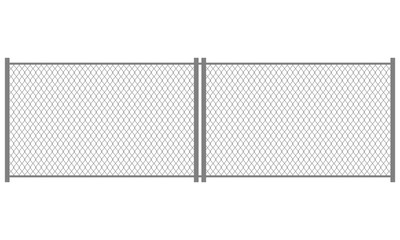 Wire fence isolated on white background