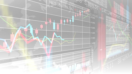 Business Data Graph finance Chart Bar 3D illustration background.