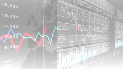 Business Data Graph finance Chart Bar 3D illustration background.