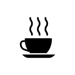 Tea time vector icon in black solid flat design icon isolated on white background