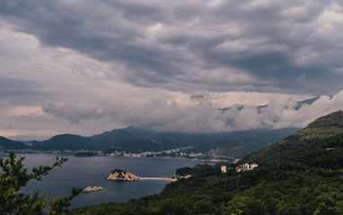 lake and mountains