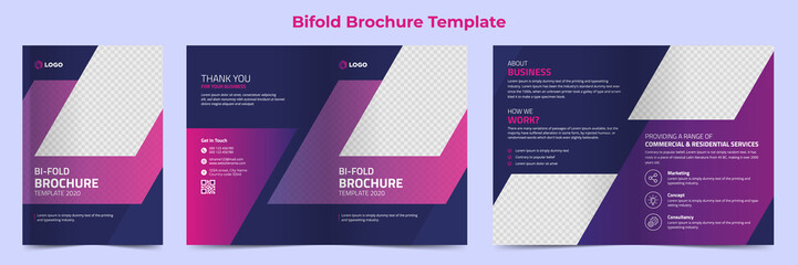 Creative Corporate & Business Bifold Flyer Brochure Template Design, abstract business bifold brochure, vector brochure template design. Brochure design, cover, annual report, poster, flyer