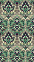 Paisley Style Seamless Border Pattern 