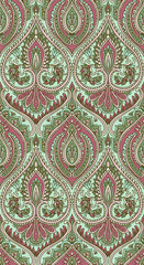Paisley Style Seamless Border Pattern 