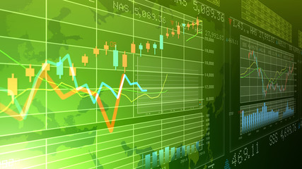 Business Data Graph finance Chart Bar 3D illustration background.