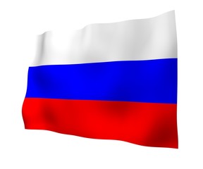 Waving flag of the Russian Federation. The National. State symbol of the Russia. 3D illustration