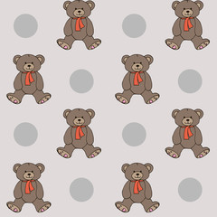 Background, seamless, Teddy bears. Toy bears. Nice drawing.