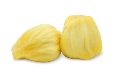 Closeup fresh ripe Jackfruit isolated on white background with clipping path