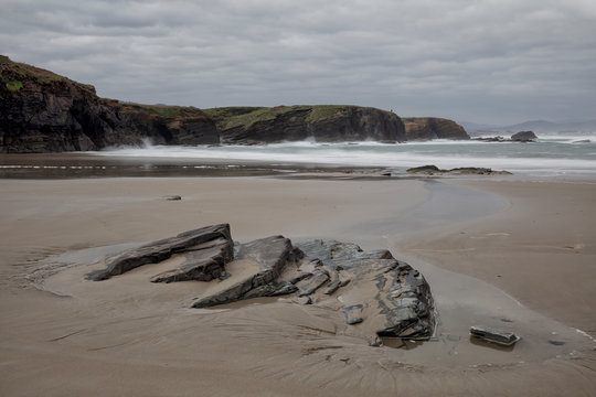 Os Castros beach in Ribadeo, Galicia, Spain