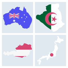 World map-countries in color on white background