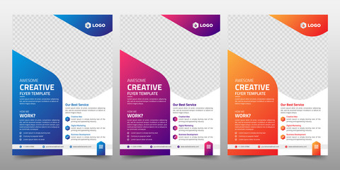 Creative Corporate & Business Flyer Brochure Template Design, abstract business flyer, vector template design. Brochure design, cover, annual report, poster, flyer - obrazy, fototapety, plakaty