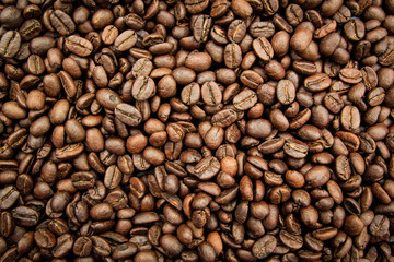 Obraz premium Roasted coffee beans texture background 
