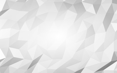 White abstract background. Lowpoly backdrop. Crumpled paper. 3D illustration