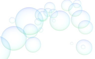 Light blue colored background with purple bubbles. Wallpaper, texture purple balloons. 3D illustration