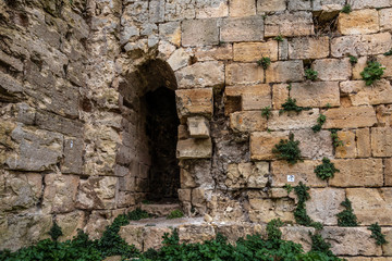 Krak de Chevaliers Crusader Castle damaged during Syria Civil War - obrazy, fototapety, plakaty