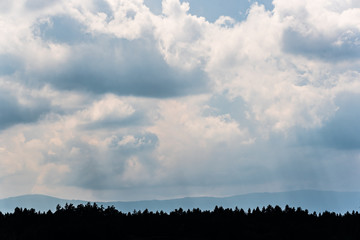 Obraz premium Blue sky with cumulus clouds during summer day